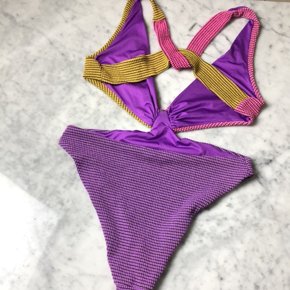 Agua Bendita Colorful One-Piece Swimsuit Size L - Picture 5 of 9